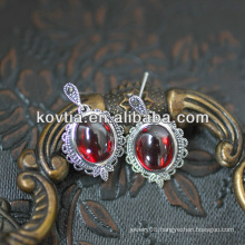 Charming ruby jewelry fashion garnet silver earrings